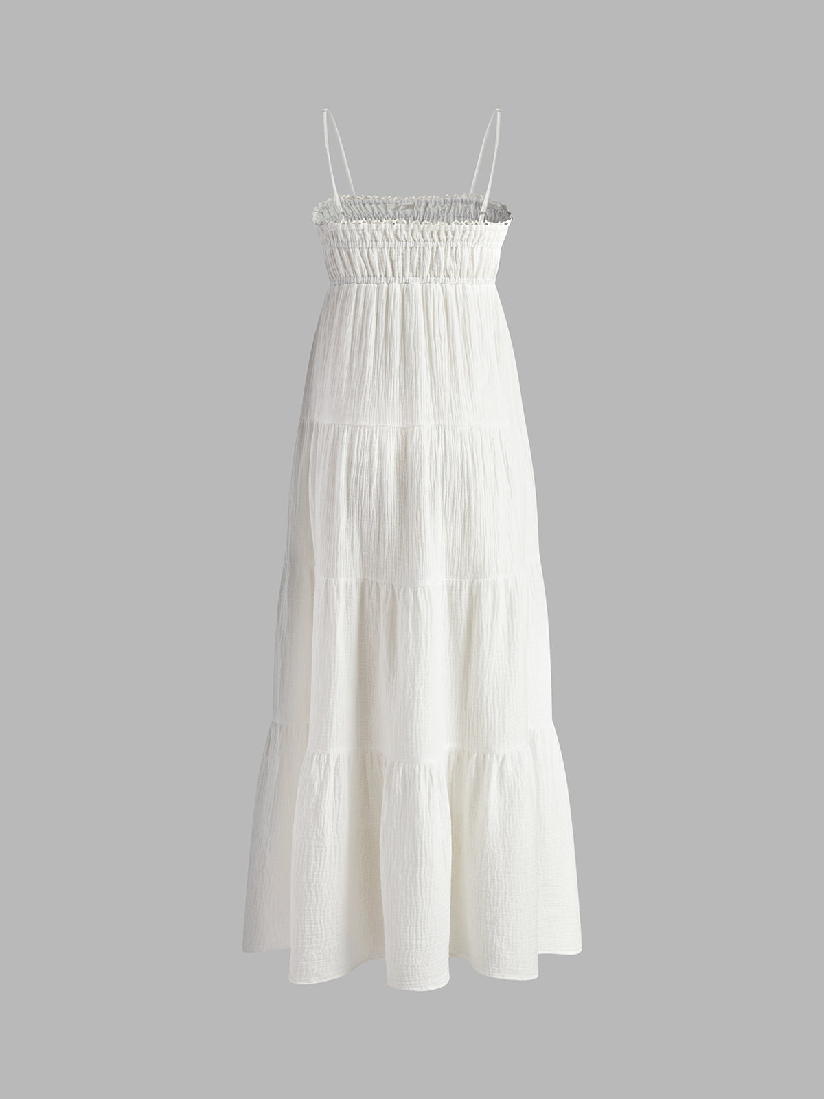 Katlı Askılı Uzun Elbise