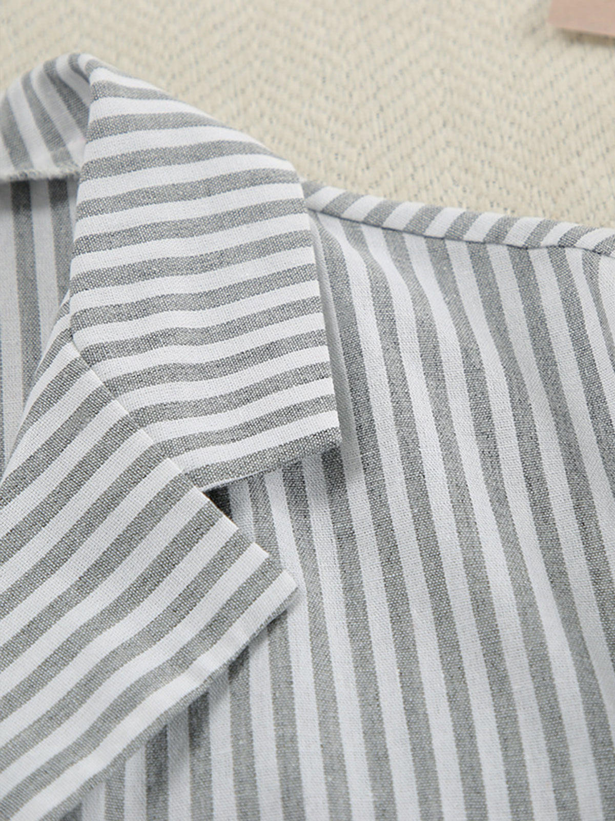 Pinstripe Yaka Uzun Kollu Pantolon Takımı