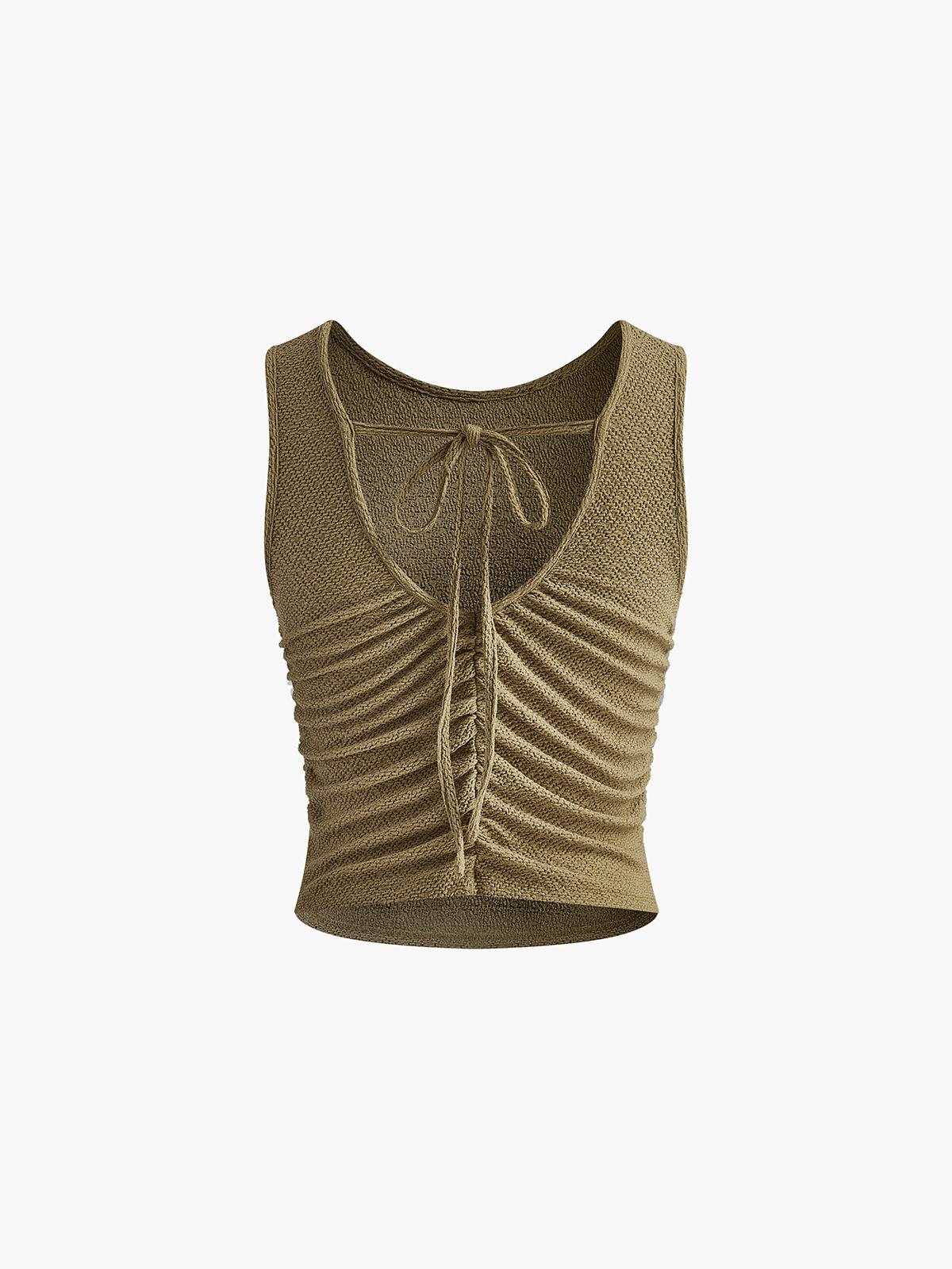 Pliseli Bağcıklı Plisse Tank Top