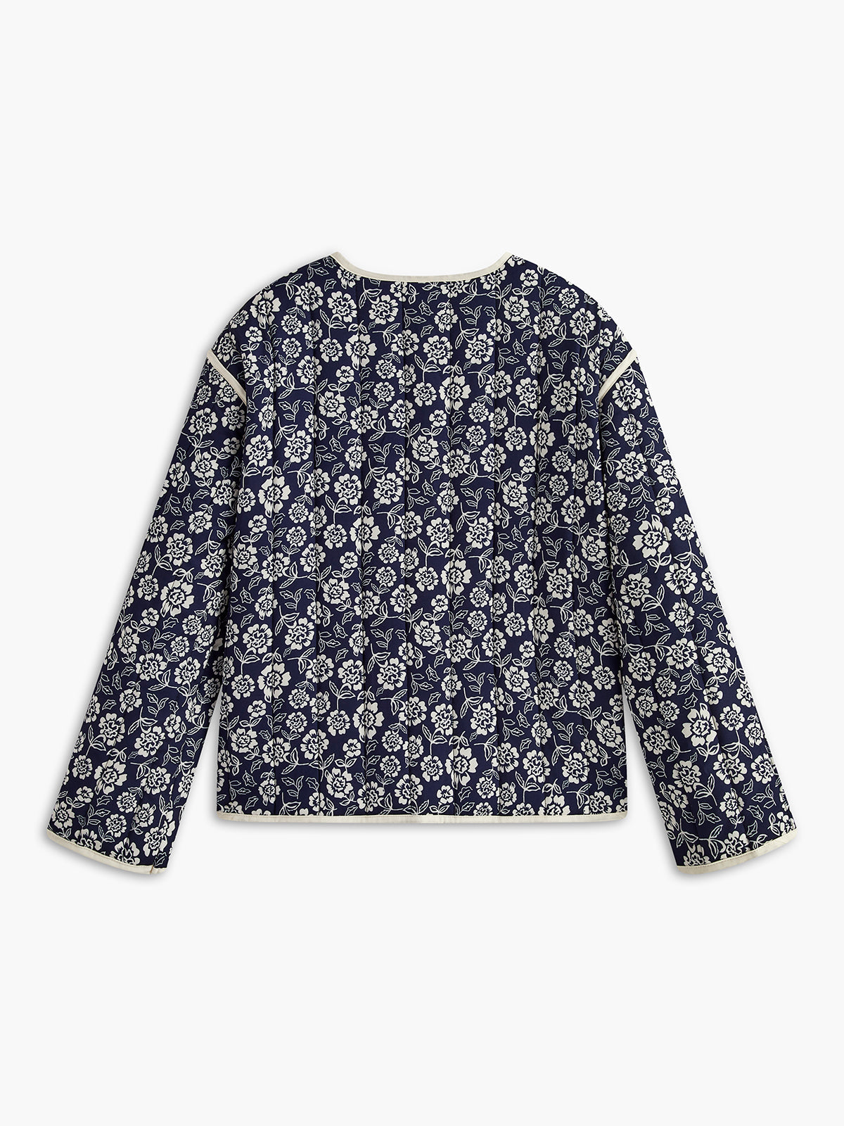 Çiçek Baskılı Cepli Kışlık Mont