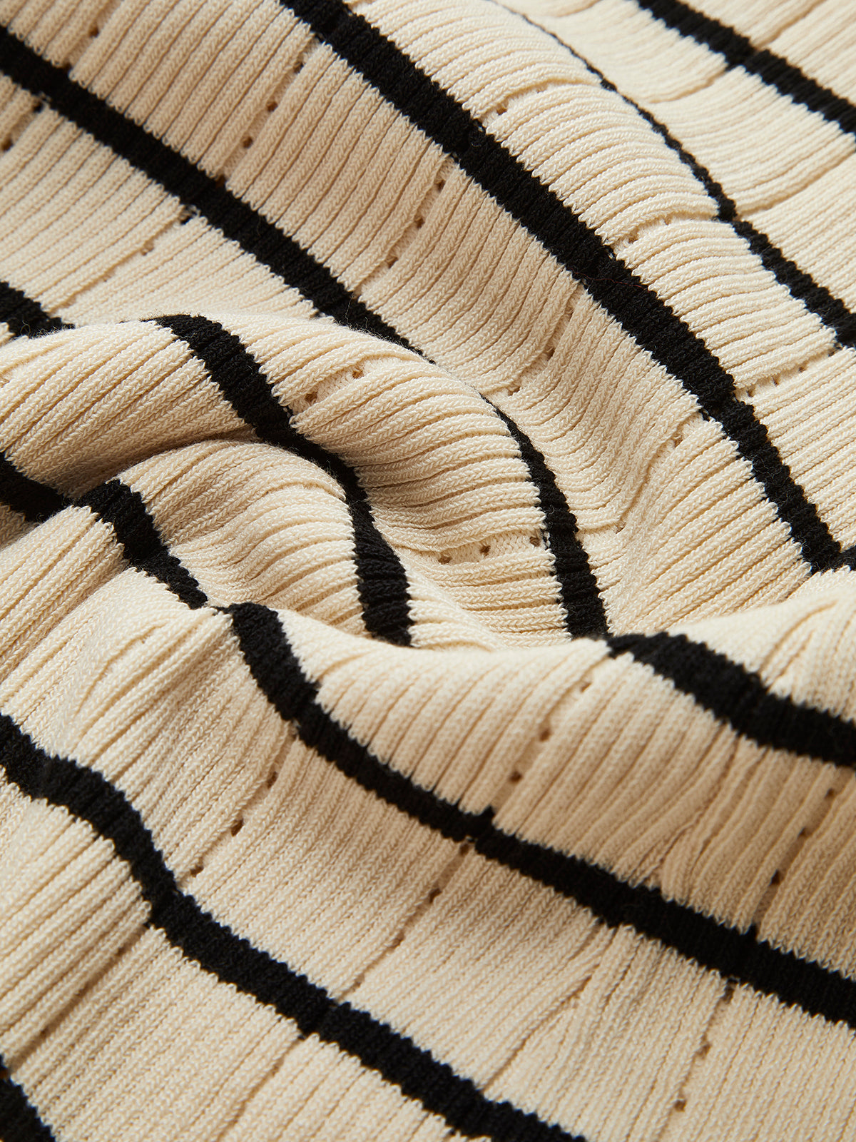 Ruffle Çizgili Kazak Askılı Elbise