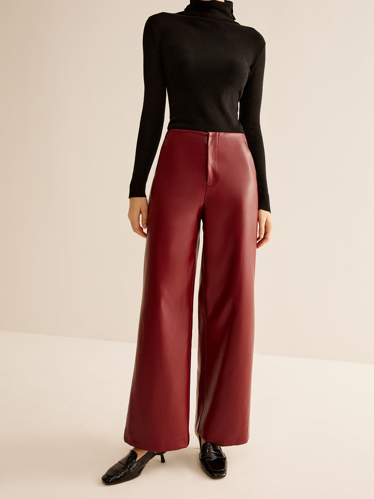 Retro Regular Pu Deri Pantolon
