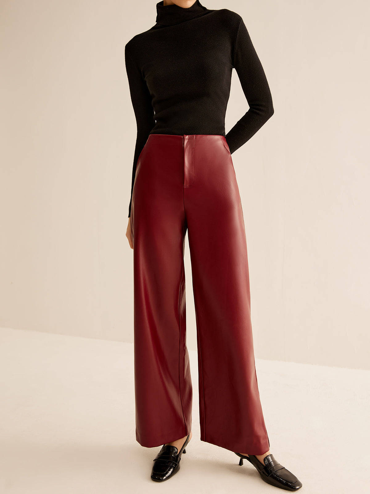 Retro Regular Pu Deri Pantolon