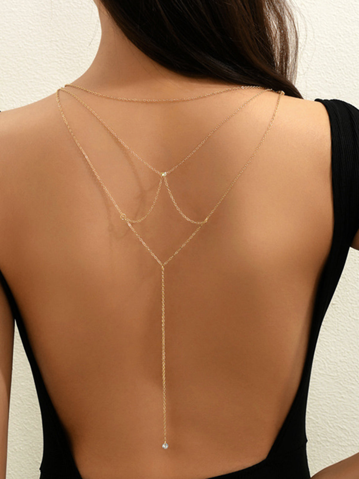 Yapay Elmaslı Yığma Püskül Kolye