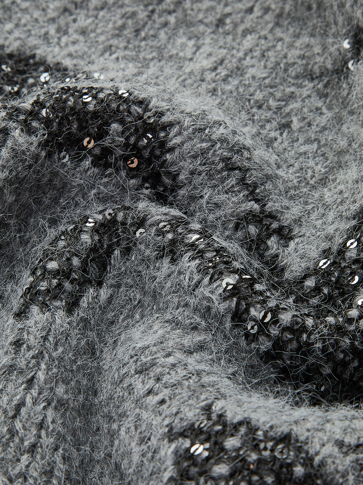 V Yaka Payetli Hırka