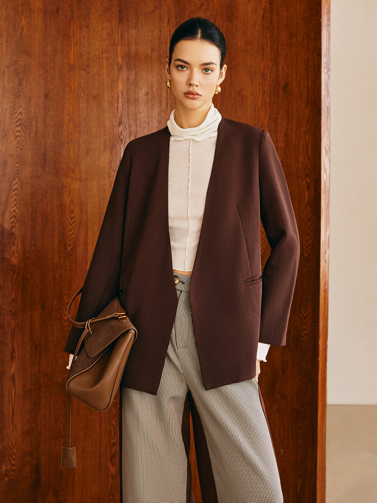 Kemersiz Utility V Yaka Blazer