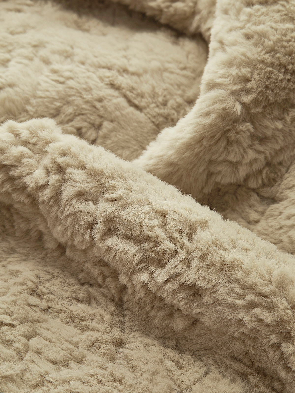 Minky V Yaka Göğüslü Sahte Kürk Palto