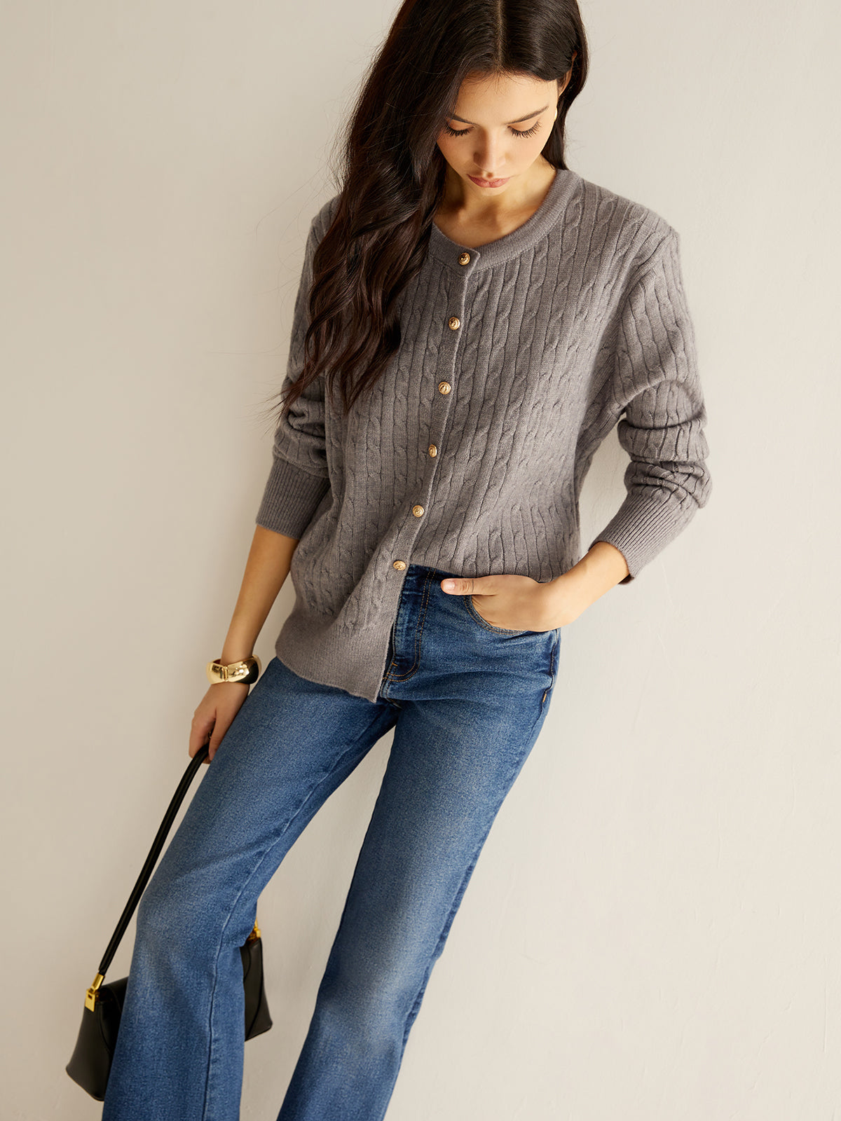 Düğmeli Twist Slim Cardigan