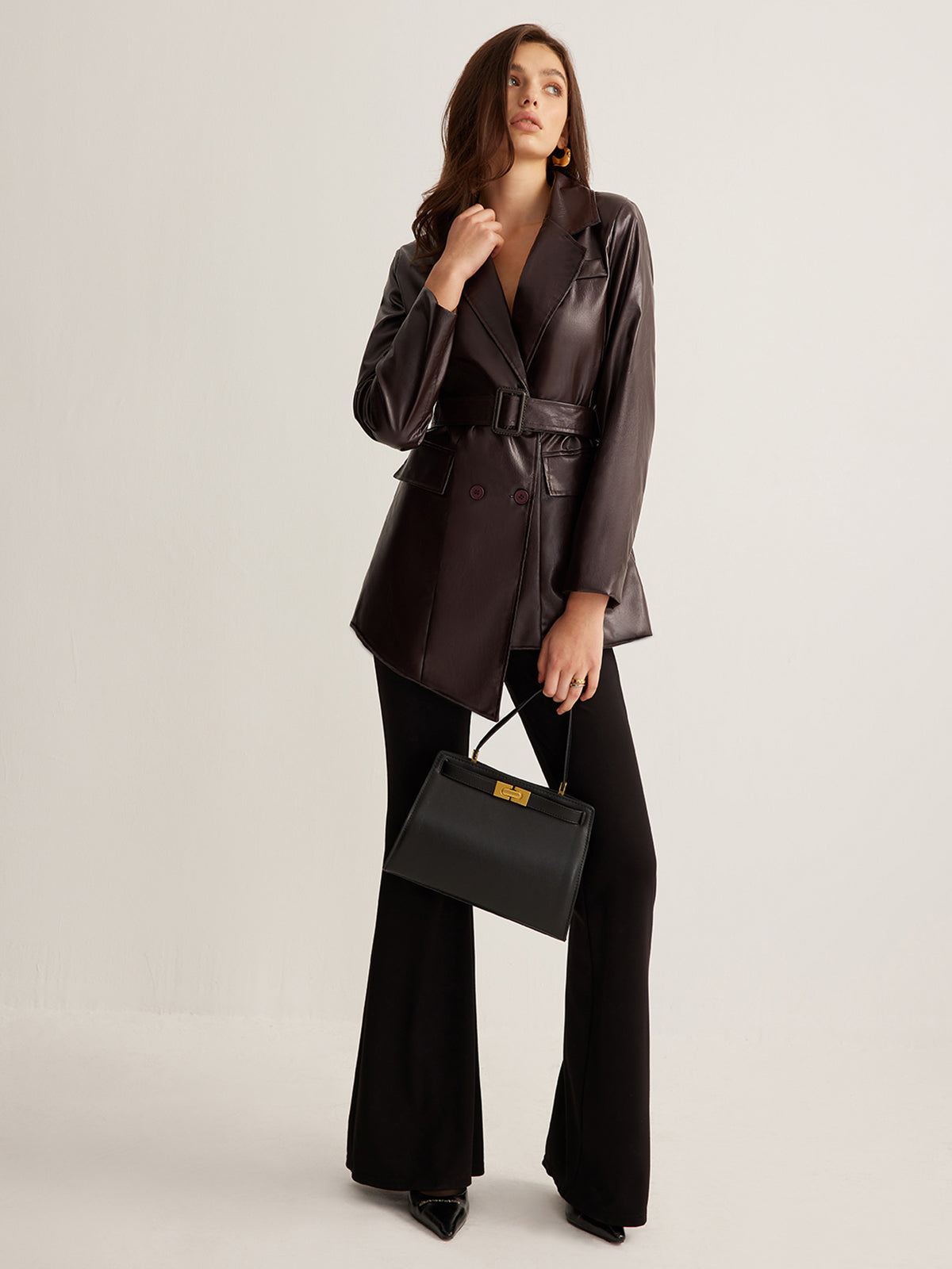 Utility Pu Deri Kemerli Ceket