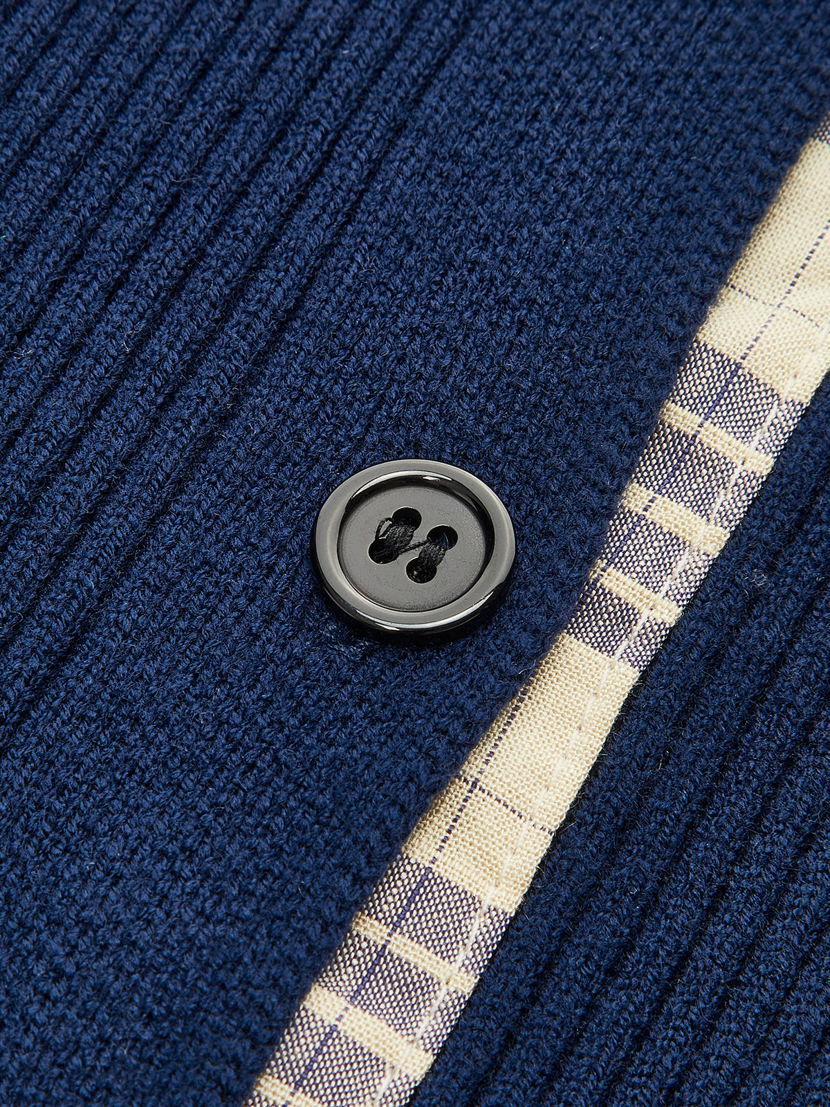 Renk Blok Düğme Paneli Hırka