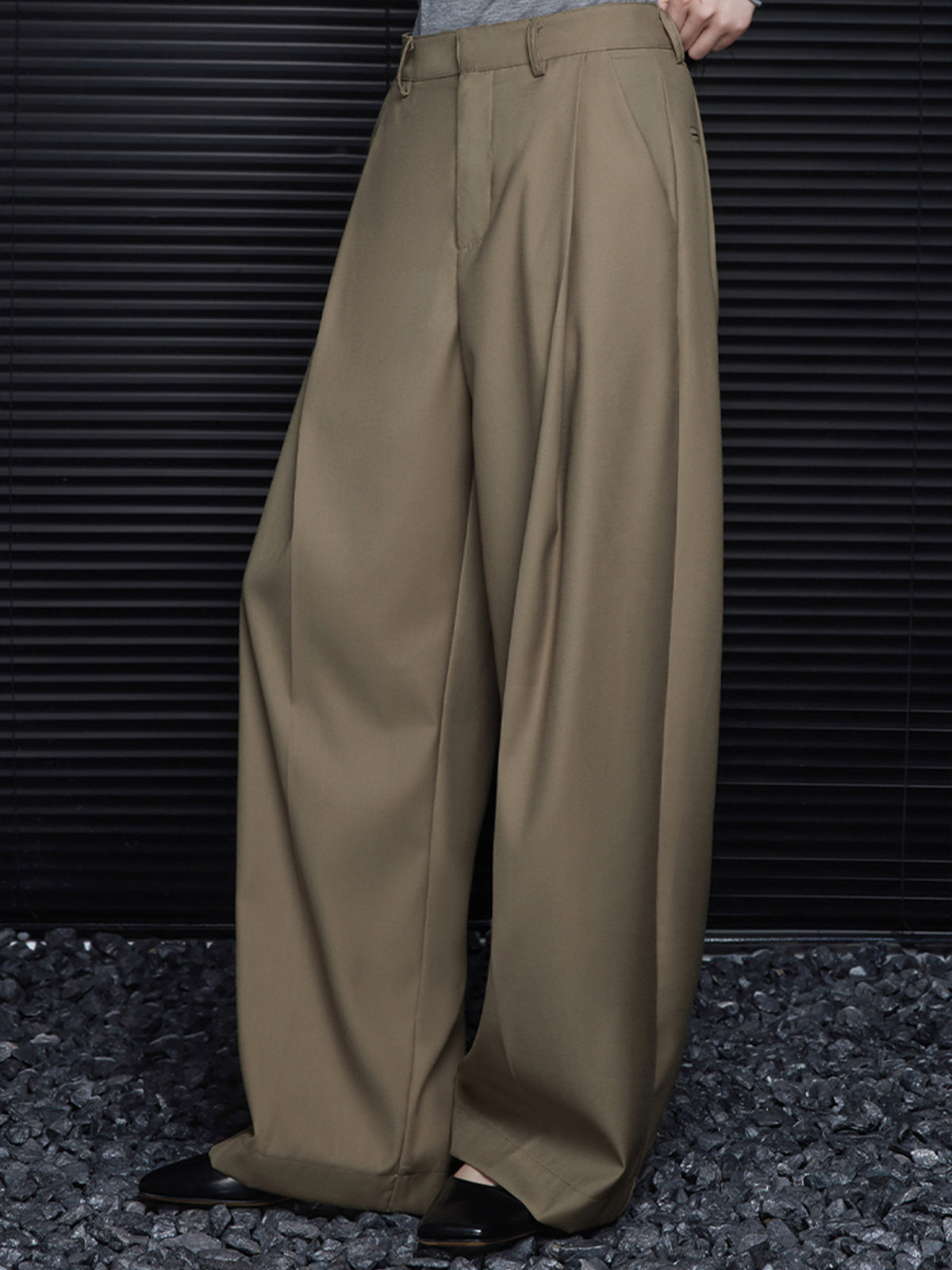 Kemersiz Plise Drape Pantolon