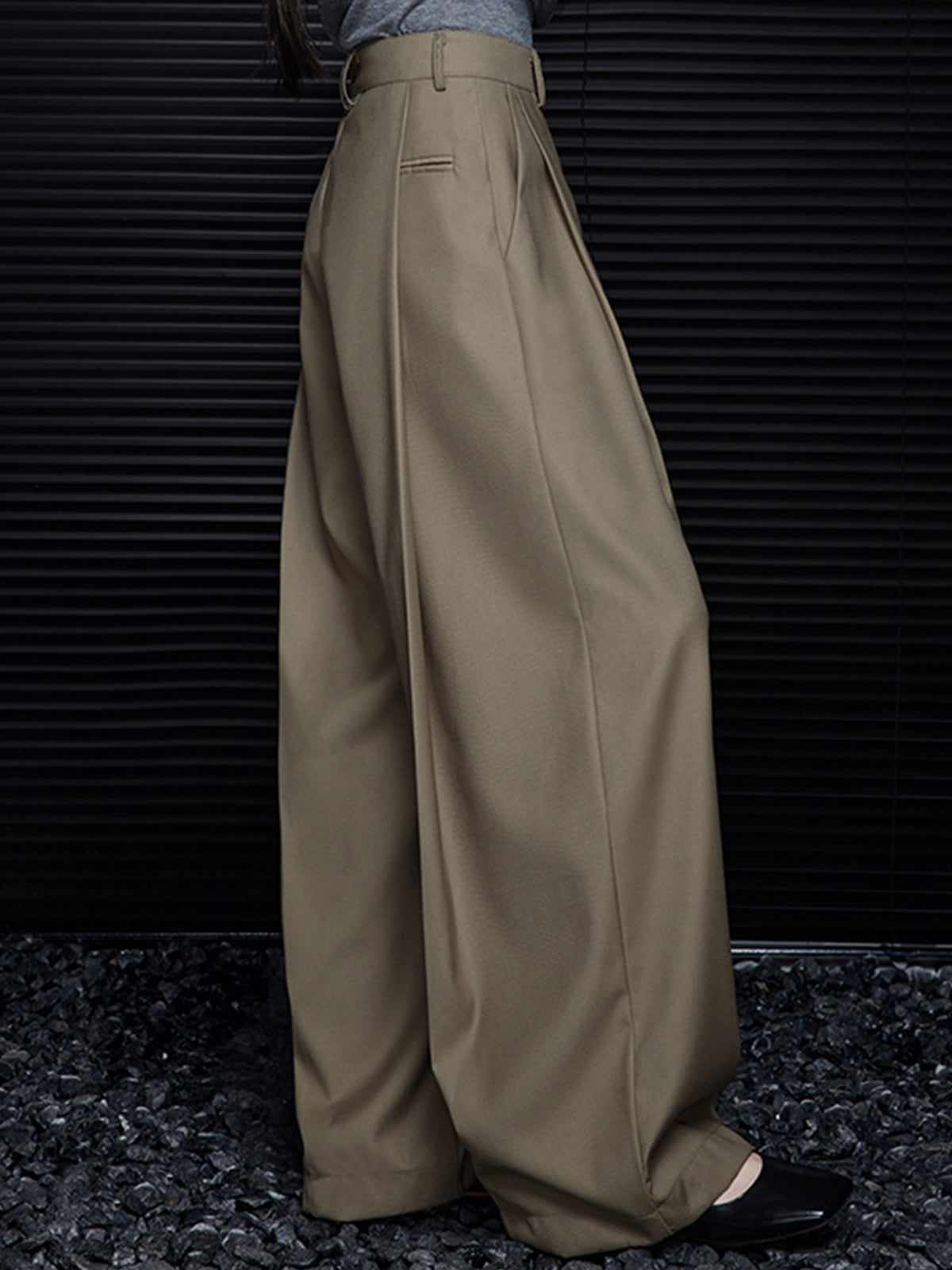 Kemersiz Plise Drape Pantolon