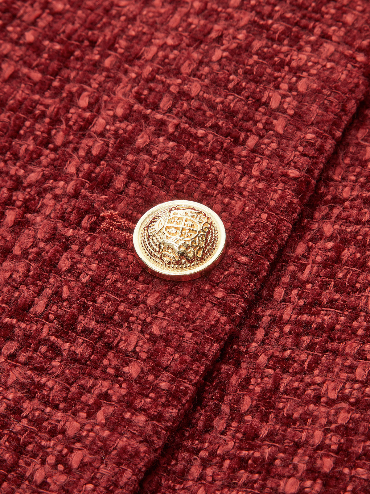 Düğmeli Yırtmaçlı Tweed Blazer