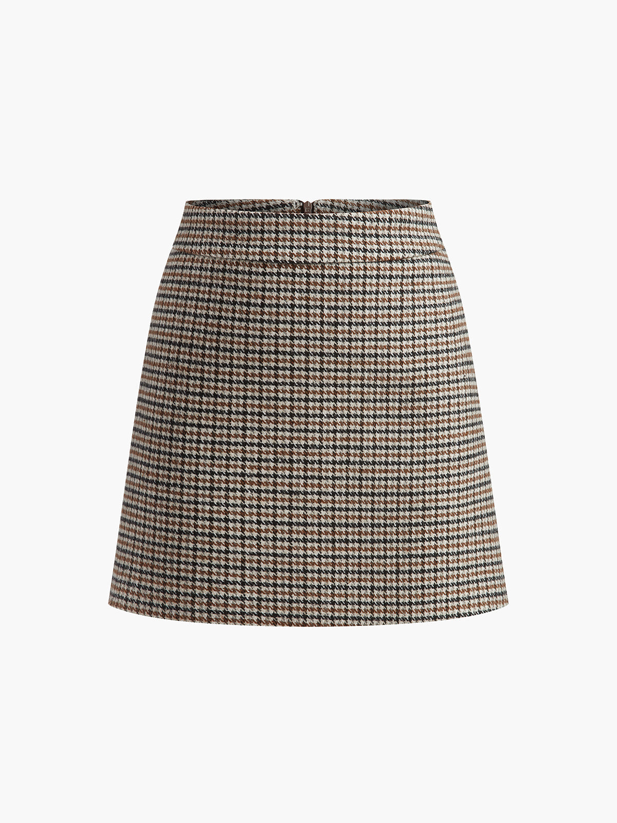 Houndstooth A Kesim Mini Etek