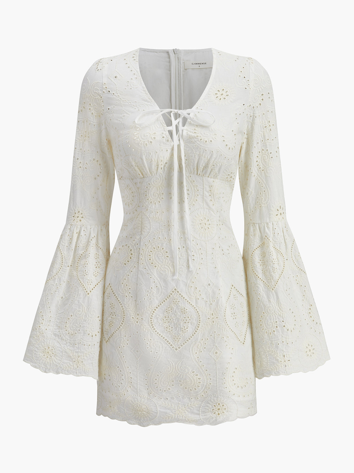 Yarı Şeffaf Bohem Bağcıklı Elbise