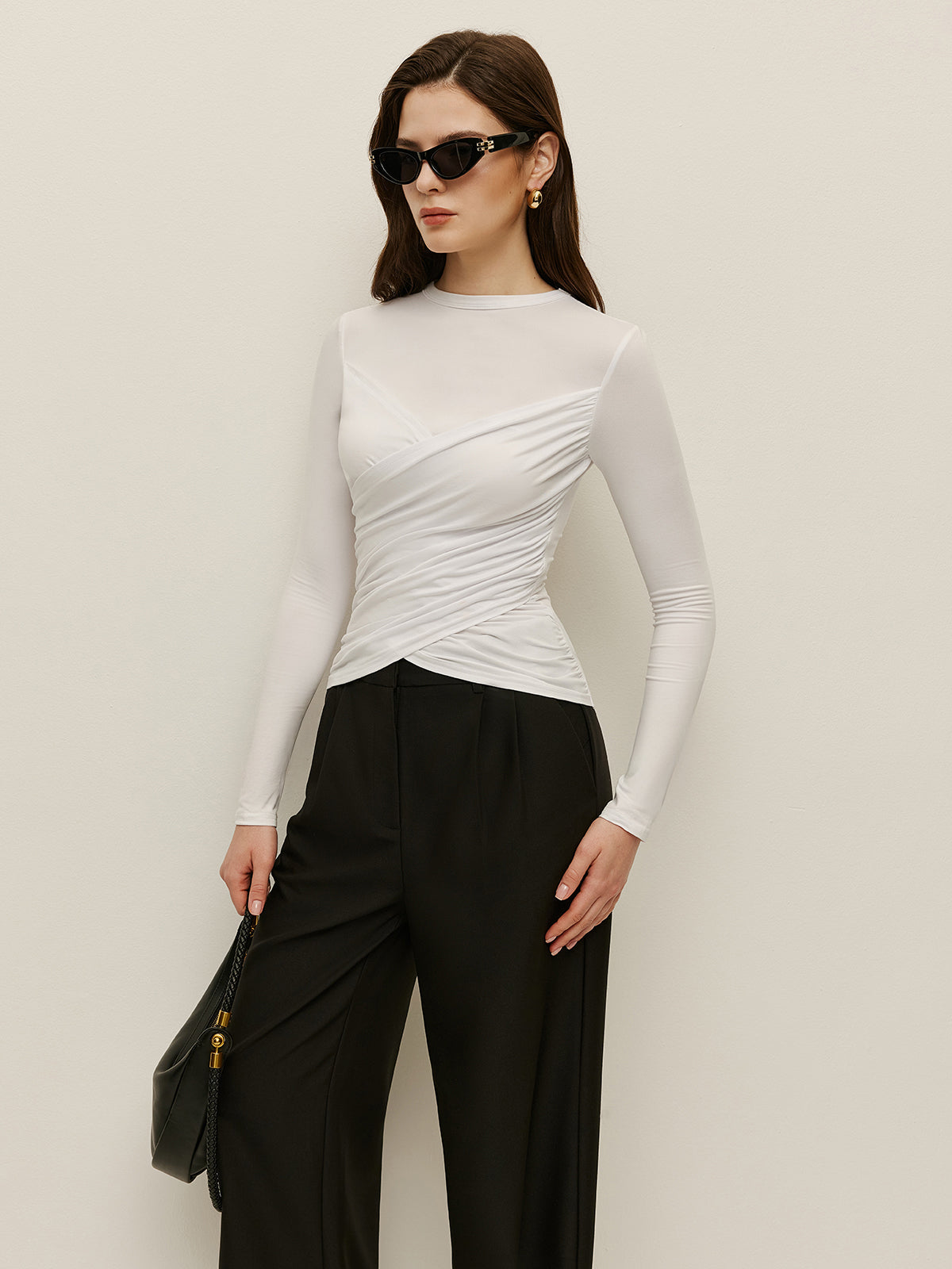 Twist-Ön Uzun Kollu Üst