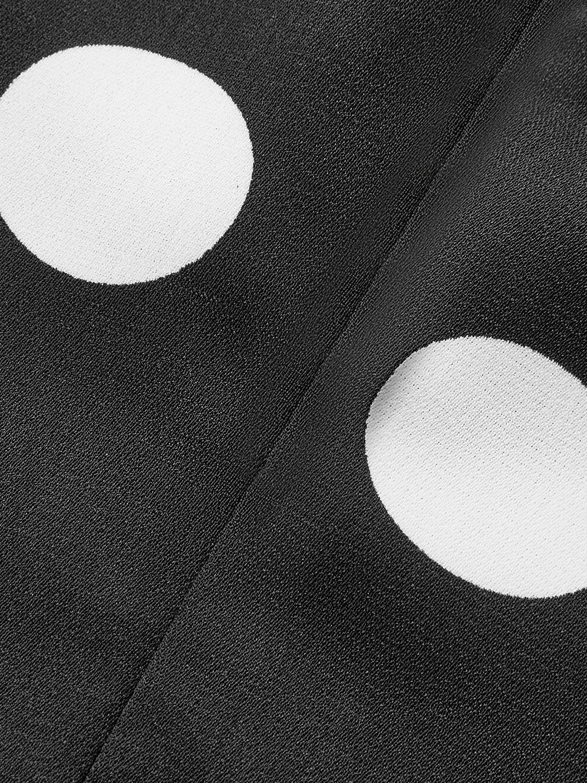 Tek Omuz Polka Dot Peplum Elbise