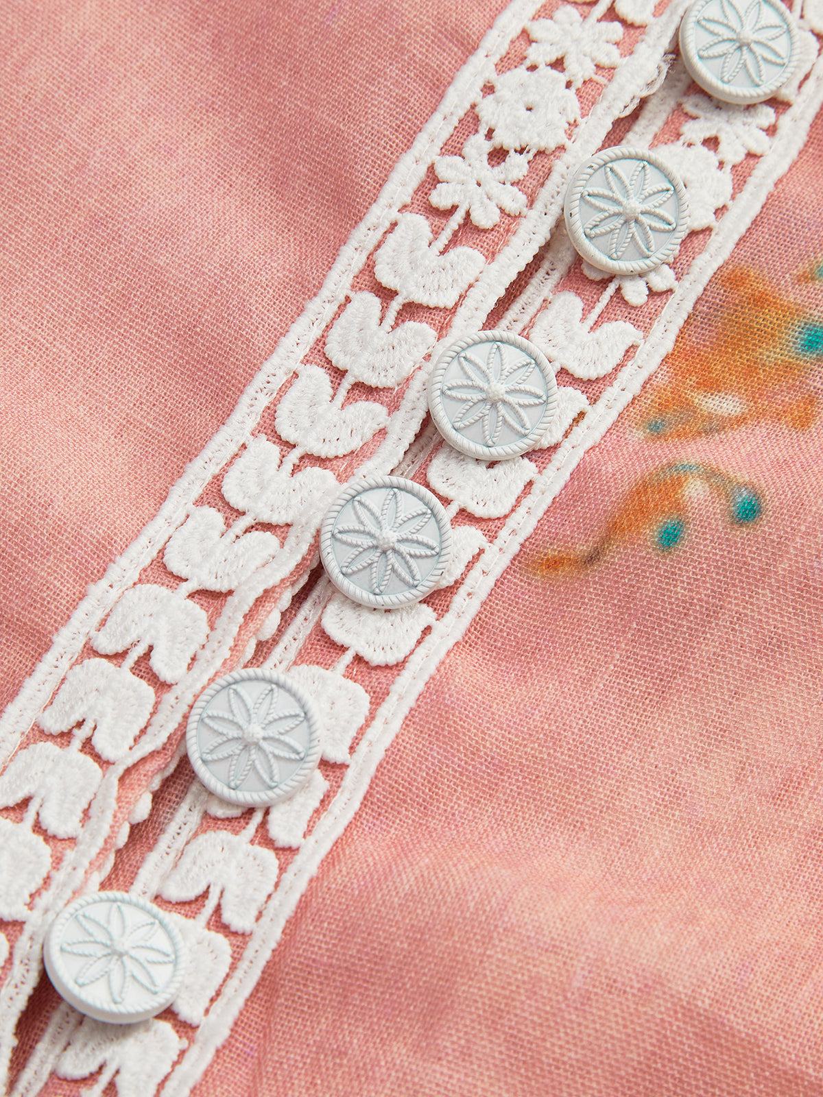 Dantel Detaylı Çiçek Desenli Kemerli Şort Takımı