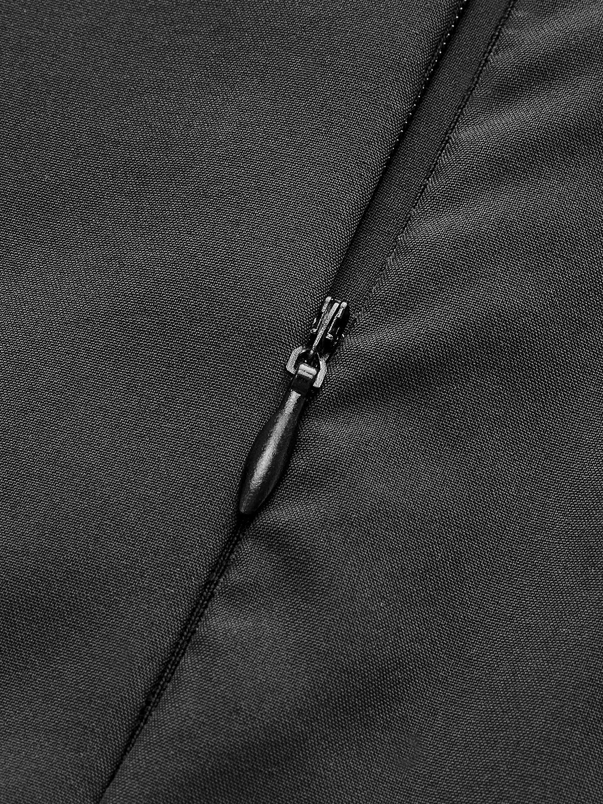 Renk Bloklu Kesik Bel Elbise