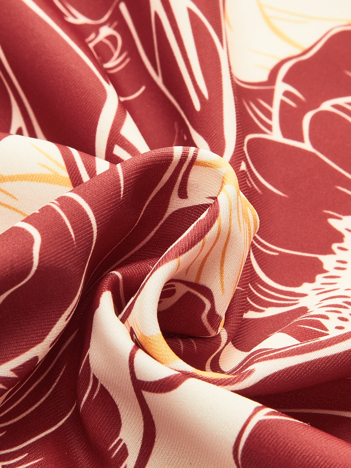 Çiçek Desenli Büzgülü Kesikli Tek Parça Mayo