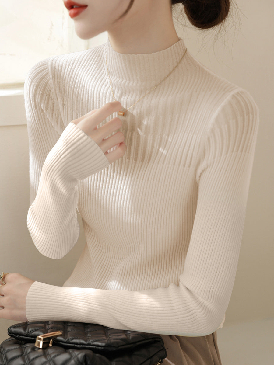 Balıkçı Yaka Şeffaf Panel Örgü Üst