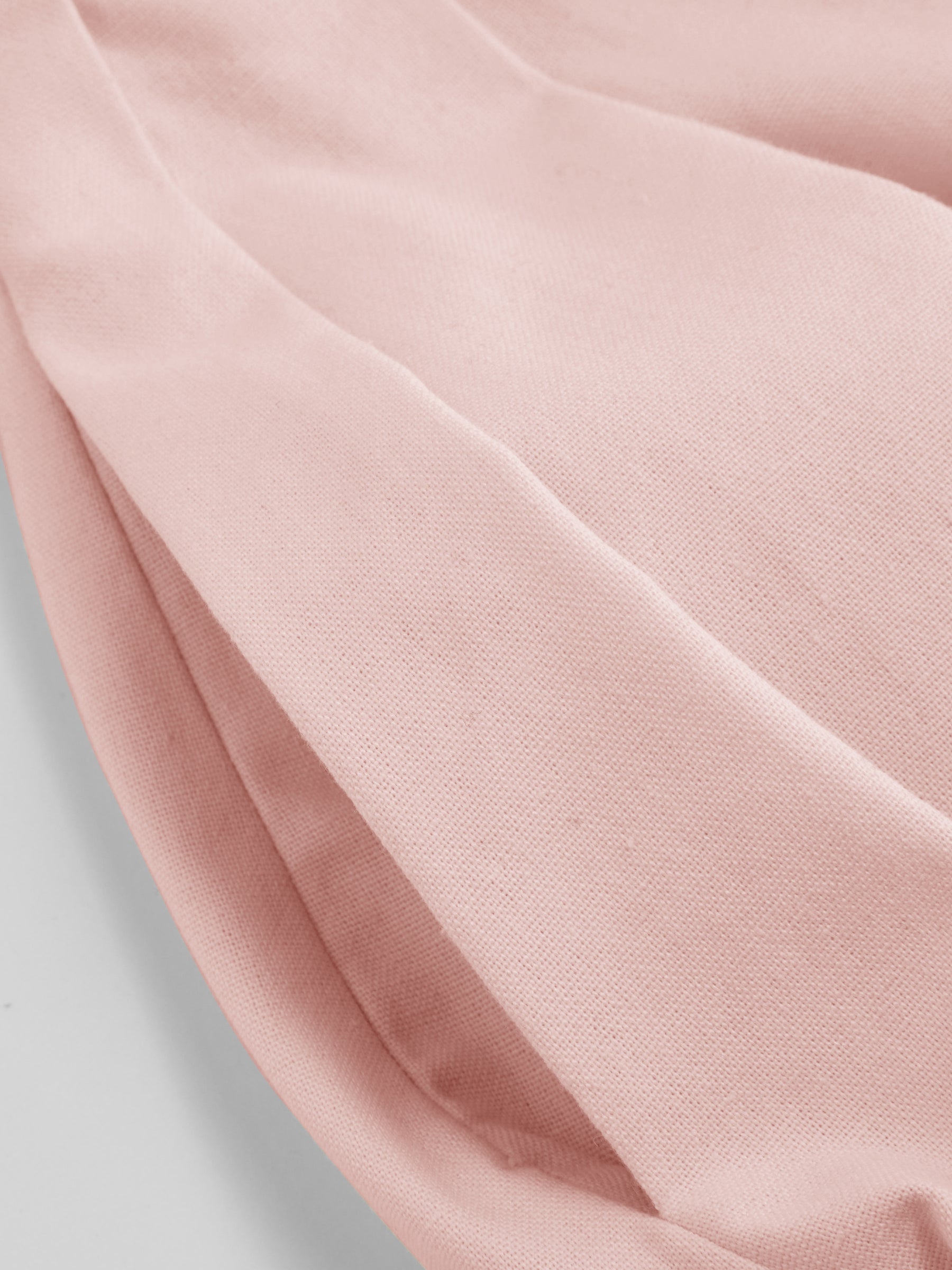 Vestido midi de mezcla de lino con cuello barco, volantes y espalda descubierta - Rosa