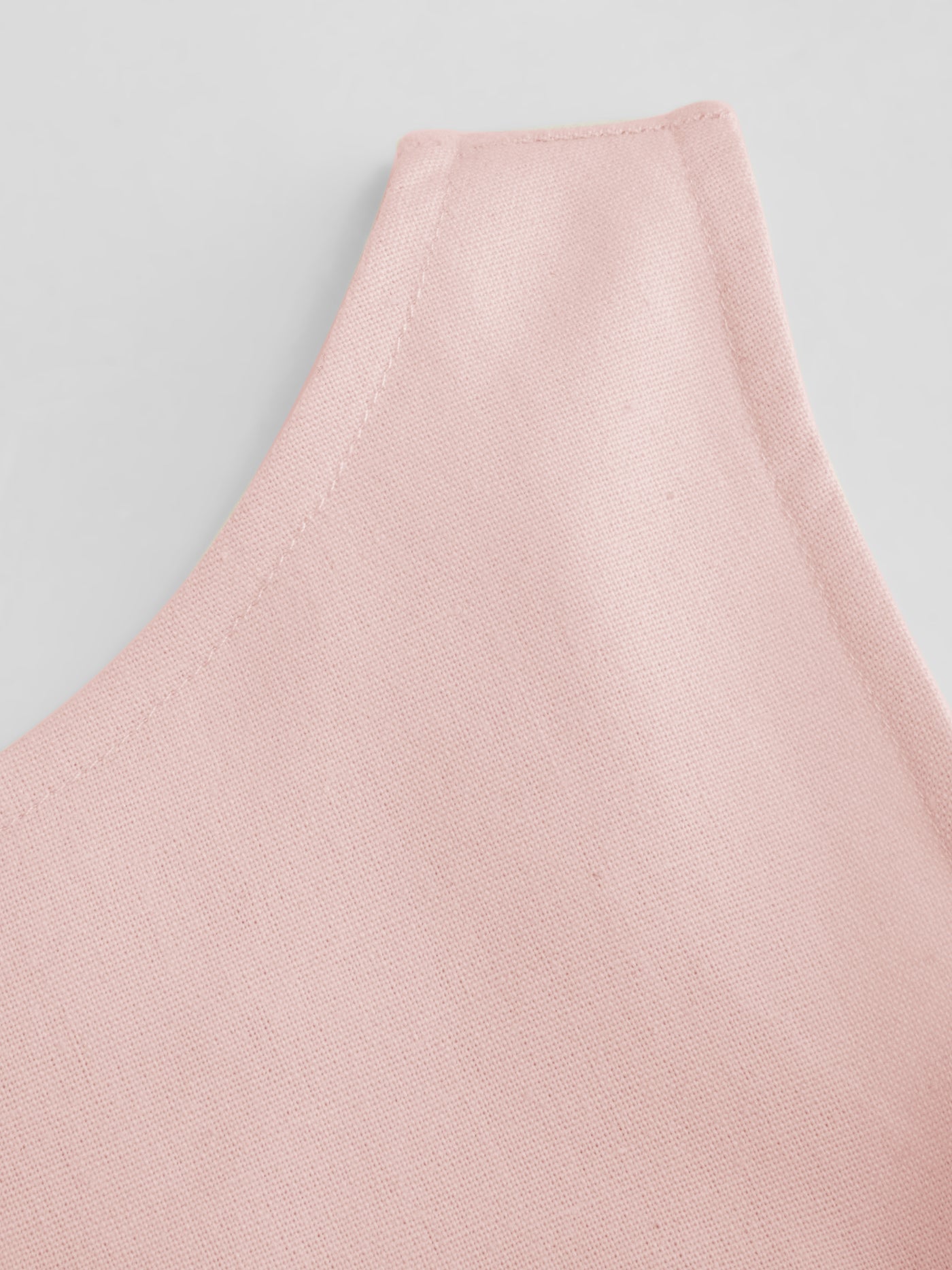 Vestido midi de mezcla de lino con cuello barco, volantes y espalda descubierta - Rosa