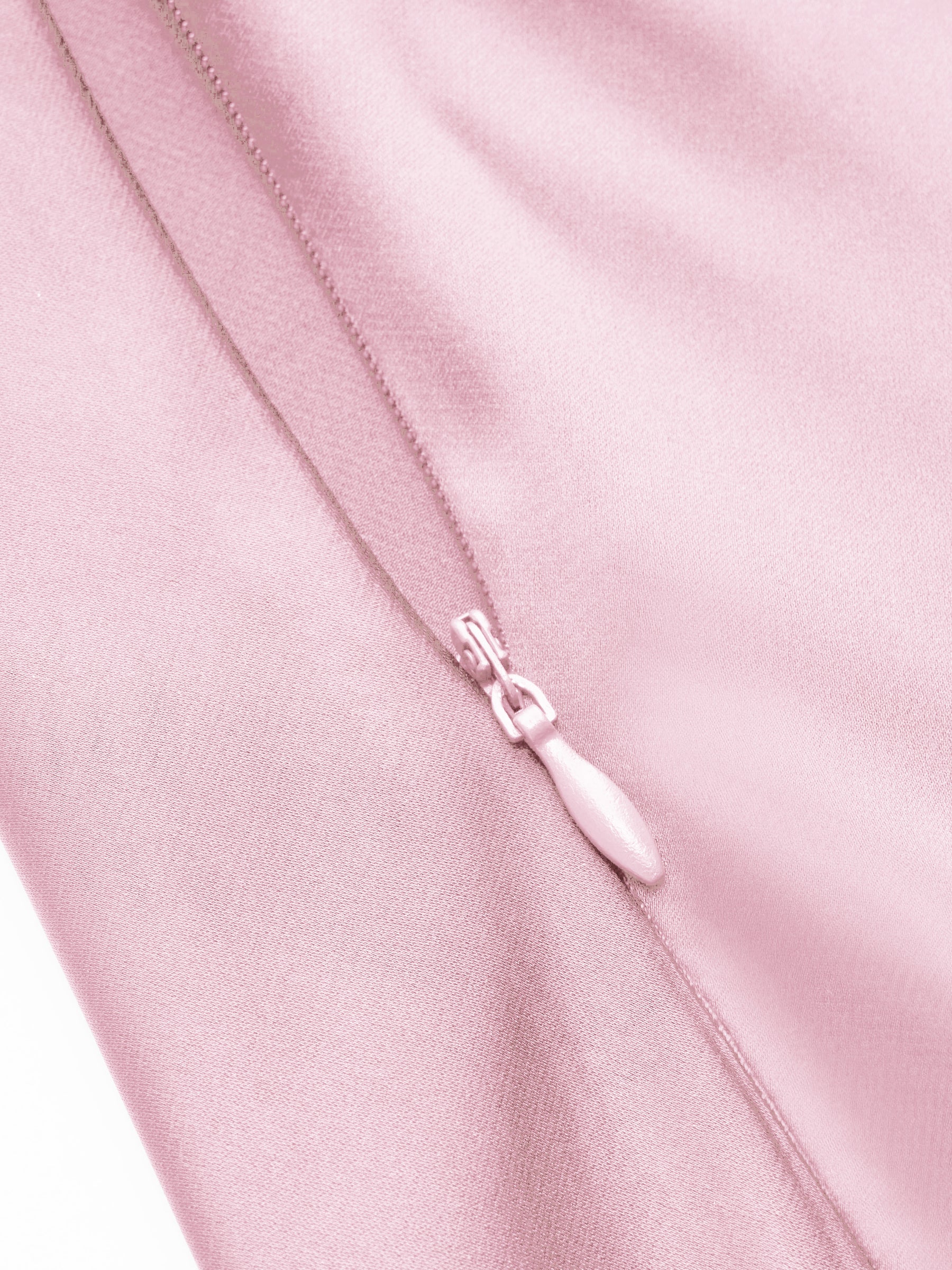 Vestido maxi satinado halter con espalda descubierta - Rosa - imagen 3