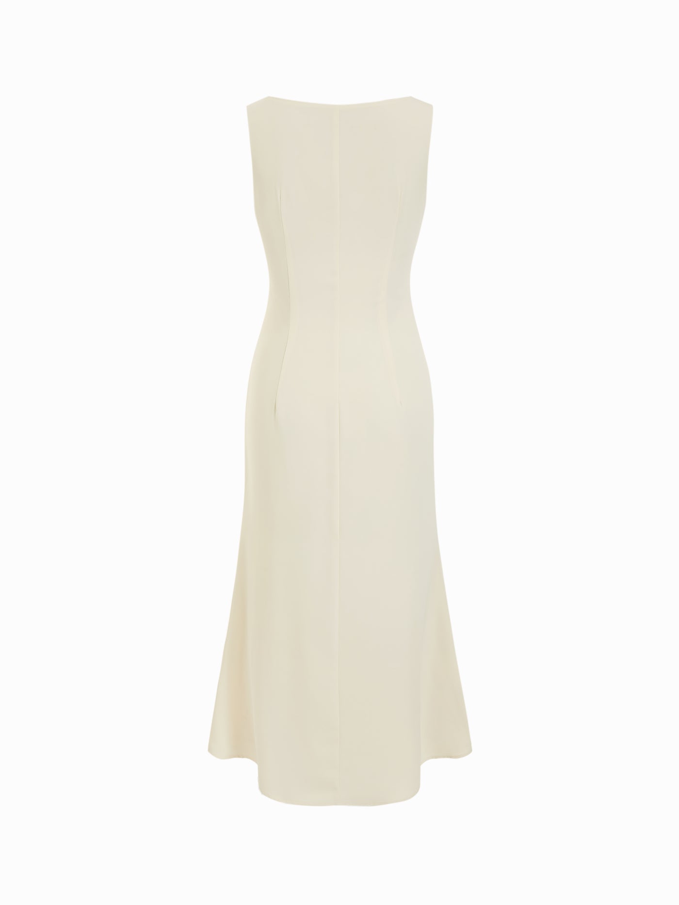 Conjunto de vestido midi y capa superpuesta con flecos, cuello alto y manga campana