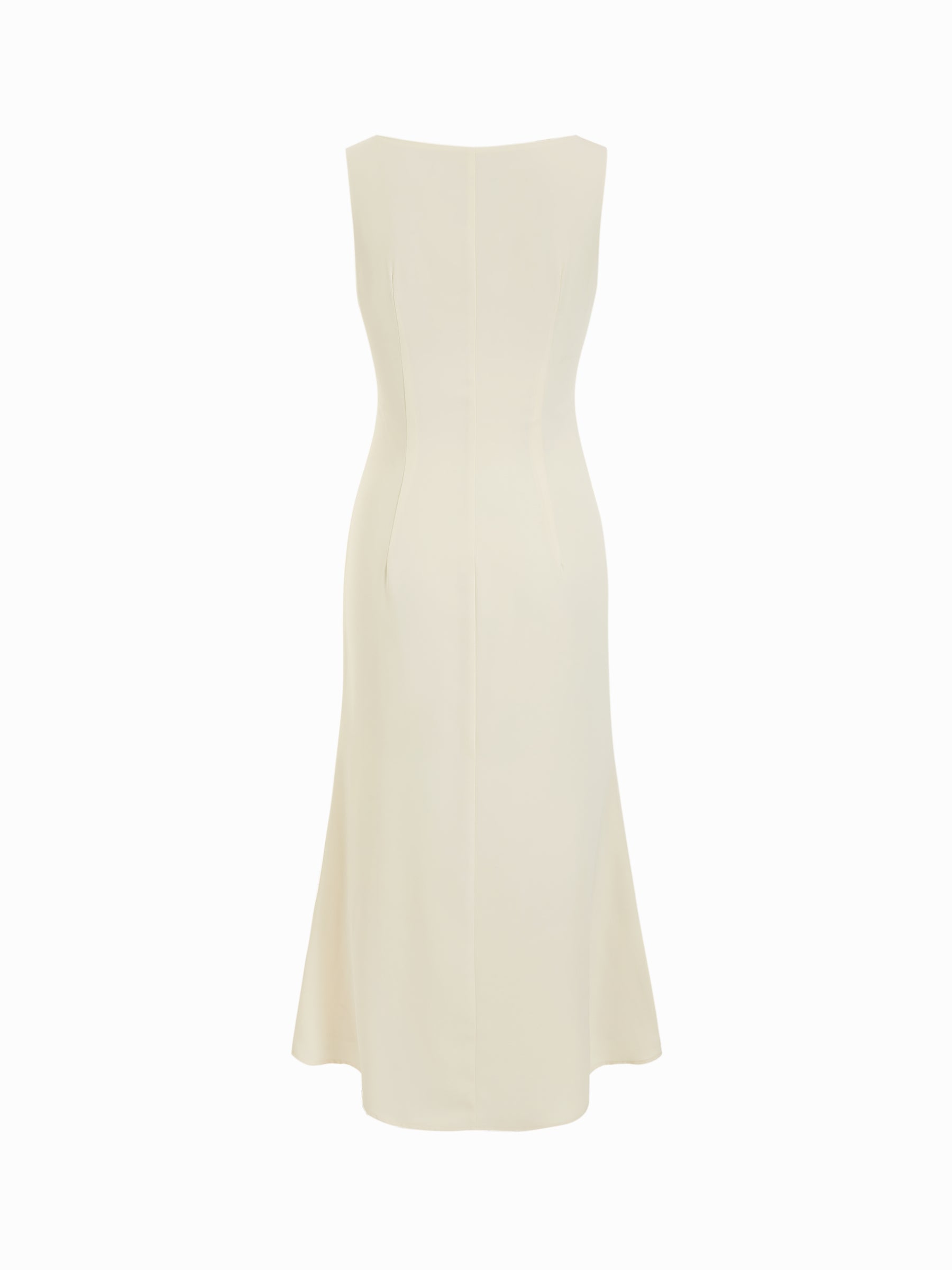 Conjunto de vestido midi y capa superpuesta con flecos, cuello alto y manga campana