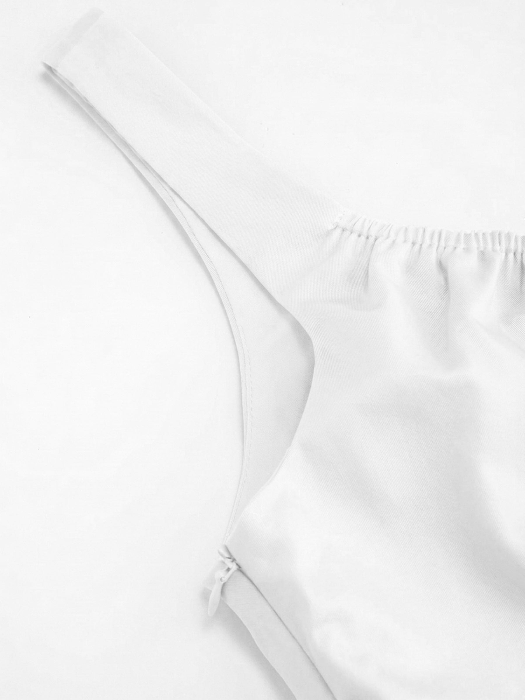 Vestido midi línea A de algodón con escote redondo