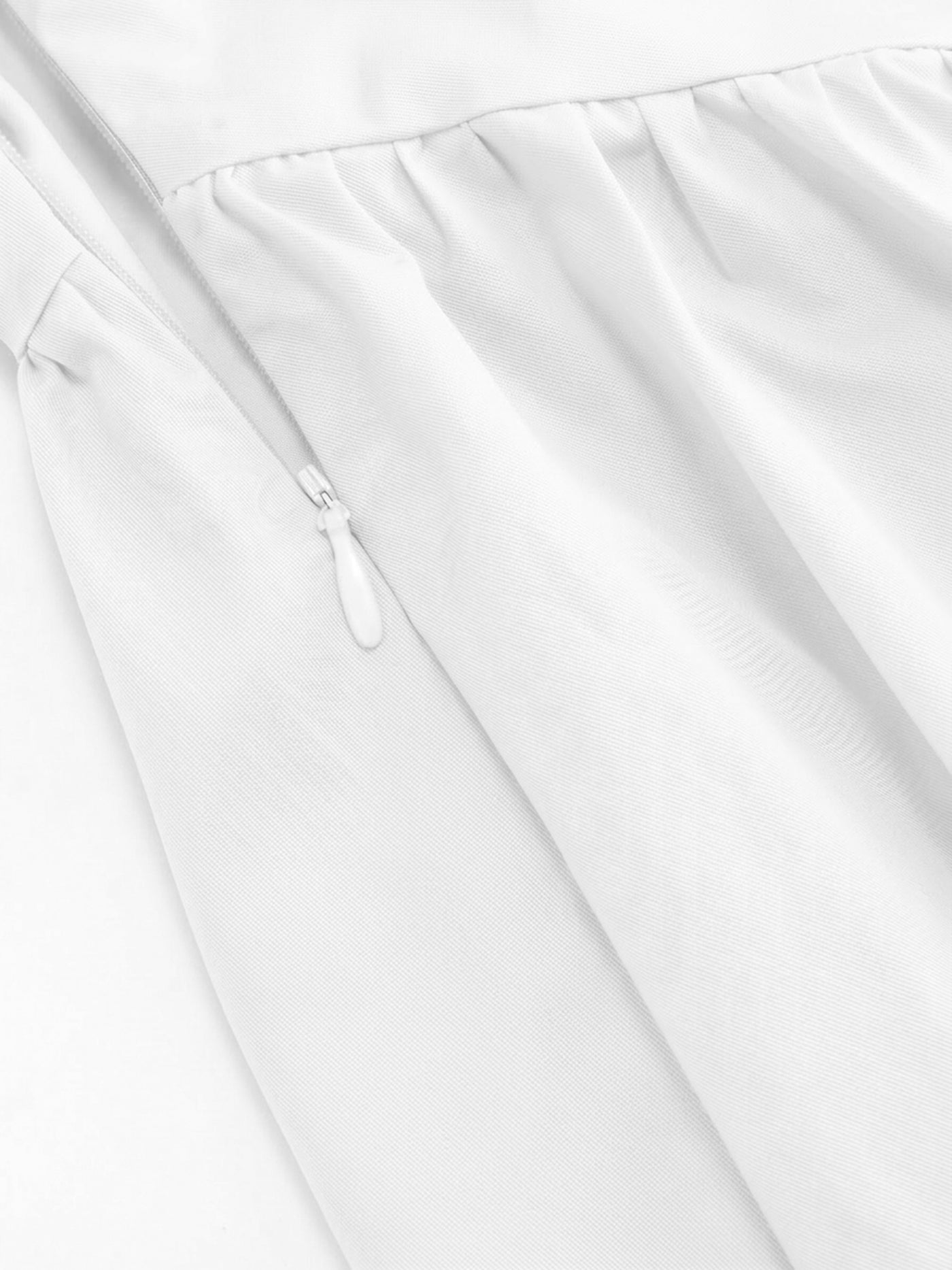 Vestido midi línea A de algodón con escote redondo