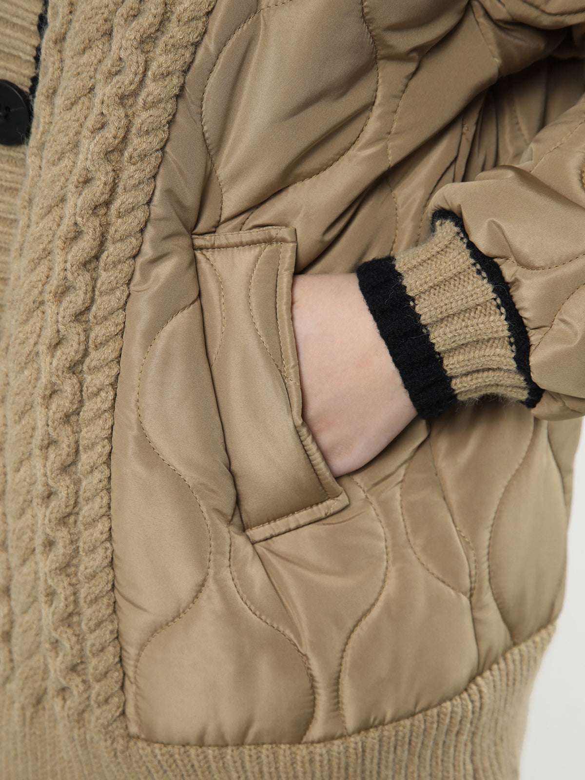 Örgülü Kapitone Büyük Boy Hırka Palto