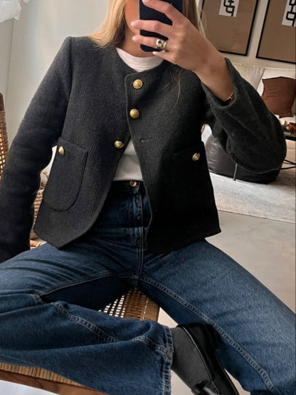 Old Money Estetik Tweed Ceket