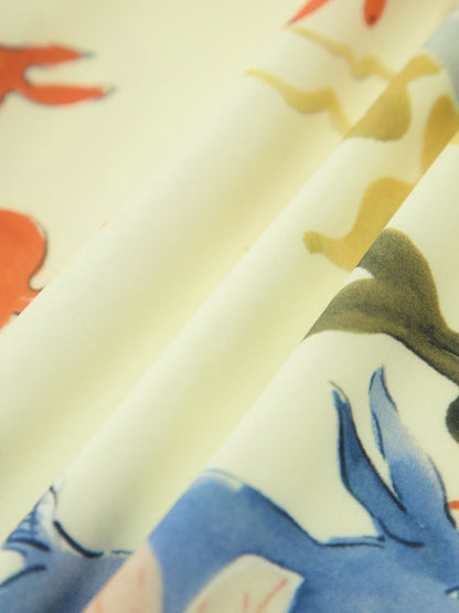 Vintage Baskılı Balon Elbise