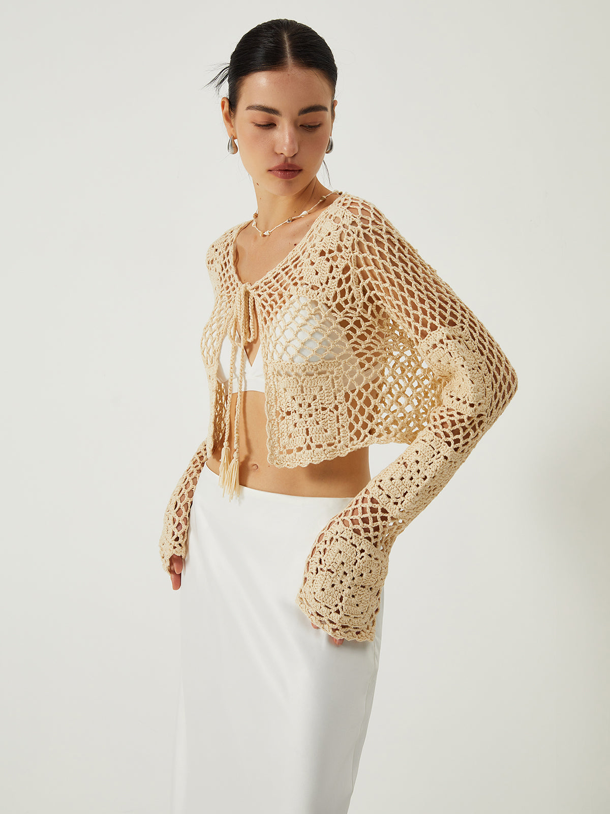 İçi Boş Düğümlü Örgü Dış Giyim