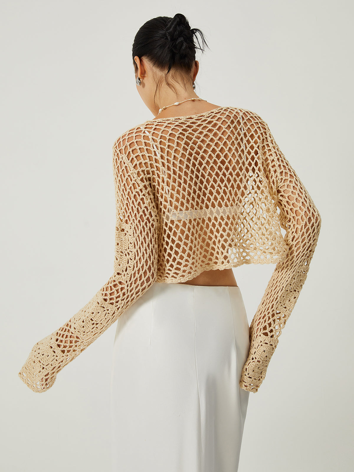 İçi Boş Düğümlü Örgü Dış Giyim