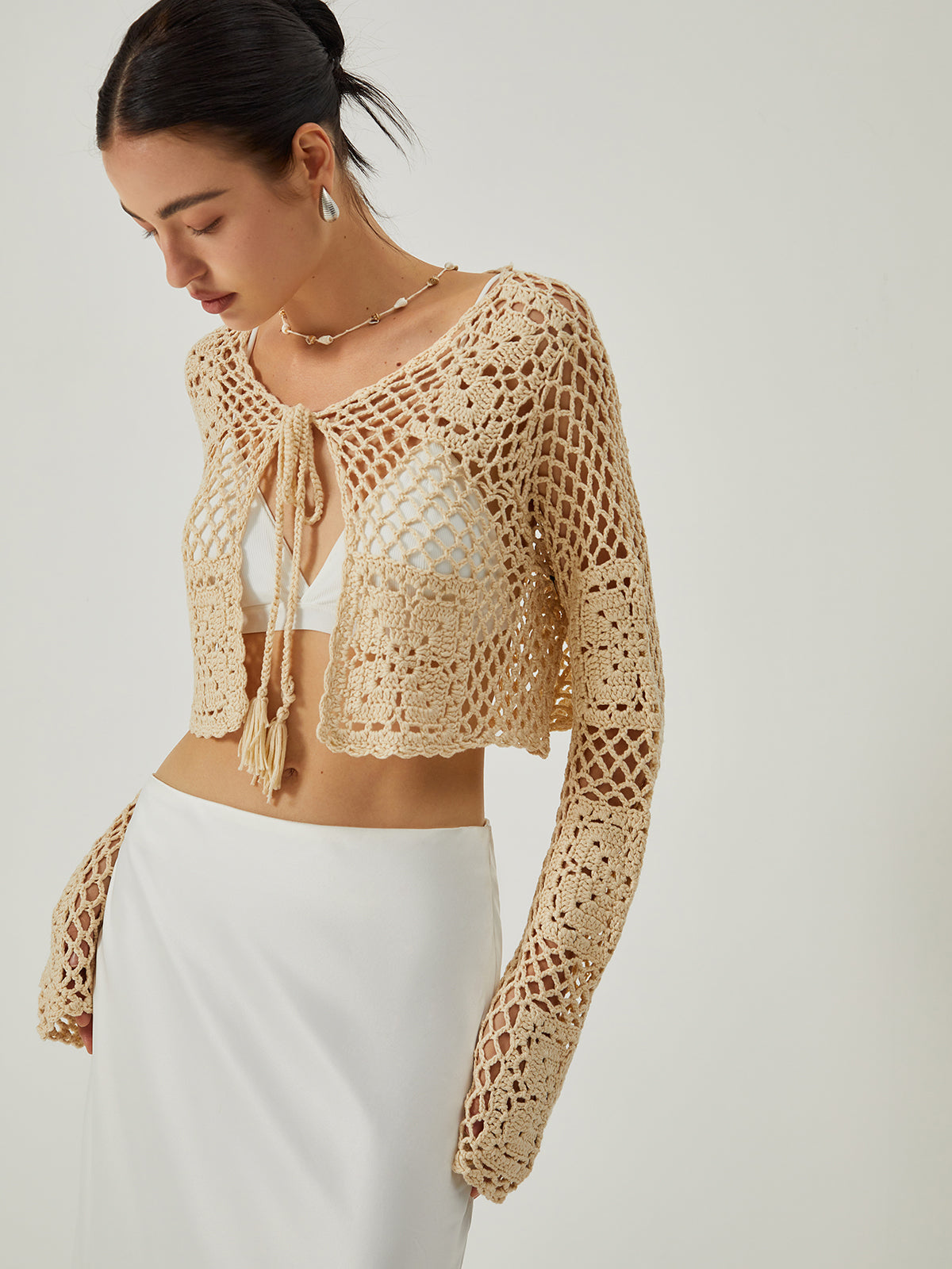 İçi Boş Düğümlü Örgü Dış Giyim