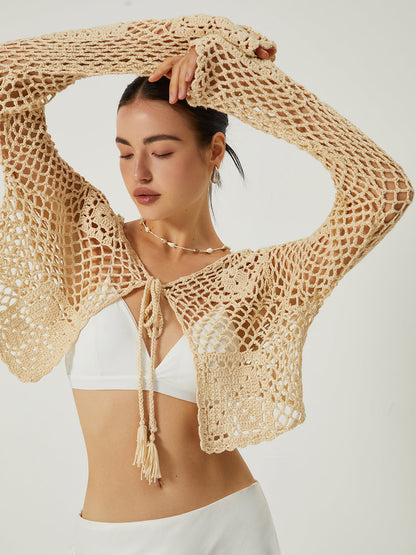 İçi Boş Düğümlü Örgü Dış Giyim