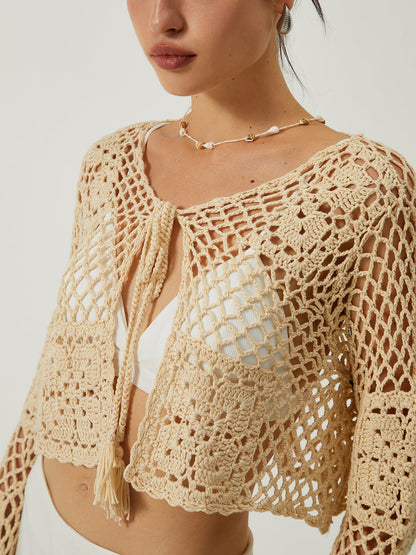 İçi Boş Düğümlü Örgü Dış Giyim