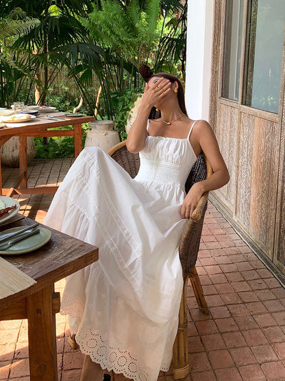 Nakışlı Shift Büzgülü Uzun Elbise