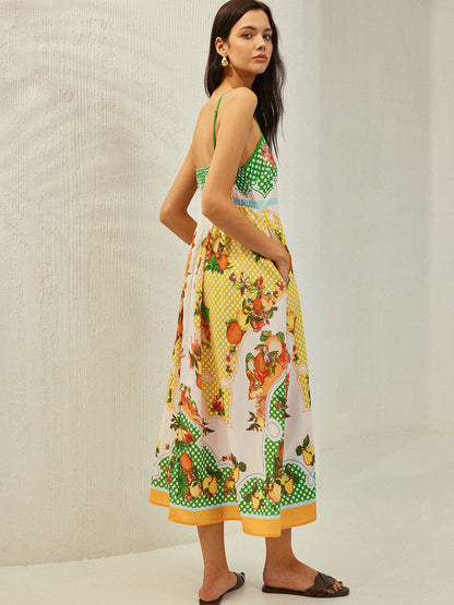 Her Yerde Baskılı Cepli Elbise