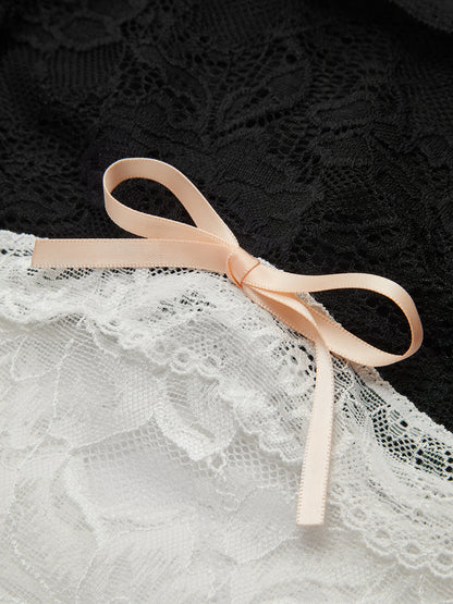 Renk Bloklu Dantel Askılı Üst