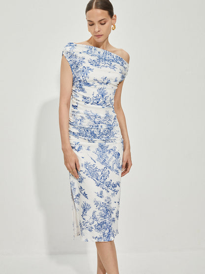 Düz Yakalı Bölünmüş Elbise Yazdır