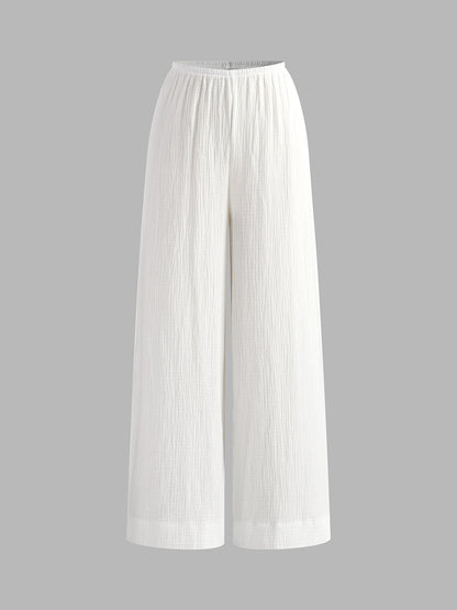 Pamuklu Ön Bağcıklı Pantolon Takımı