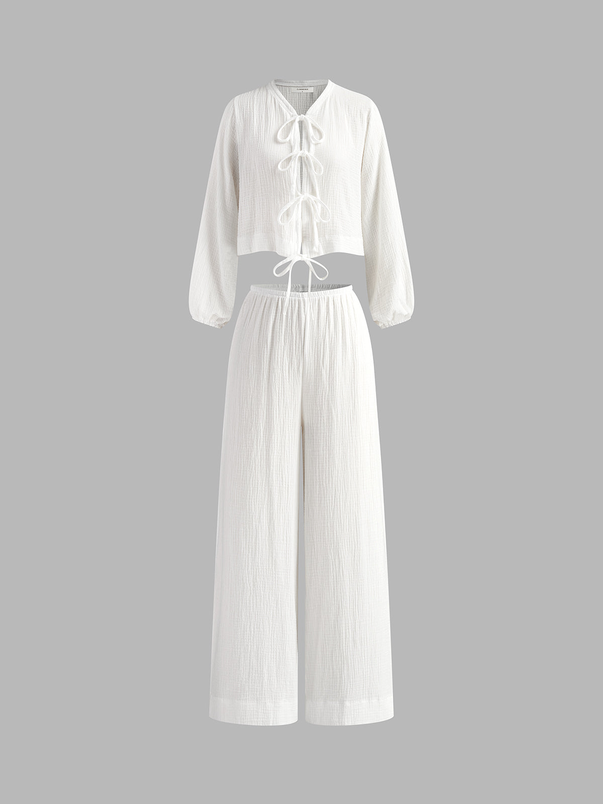 Pamuklu Ön Bağcıklı Pantolon Takımı