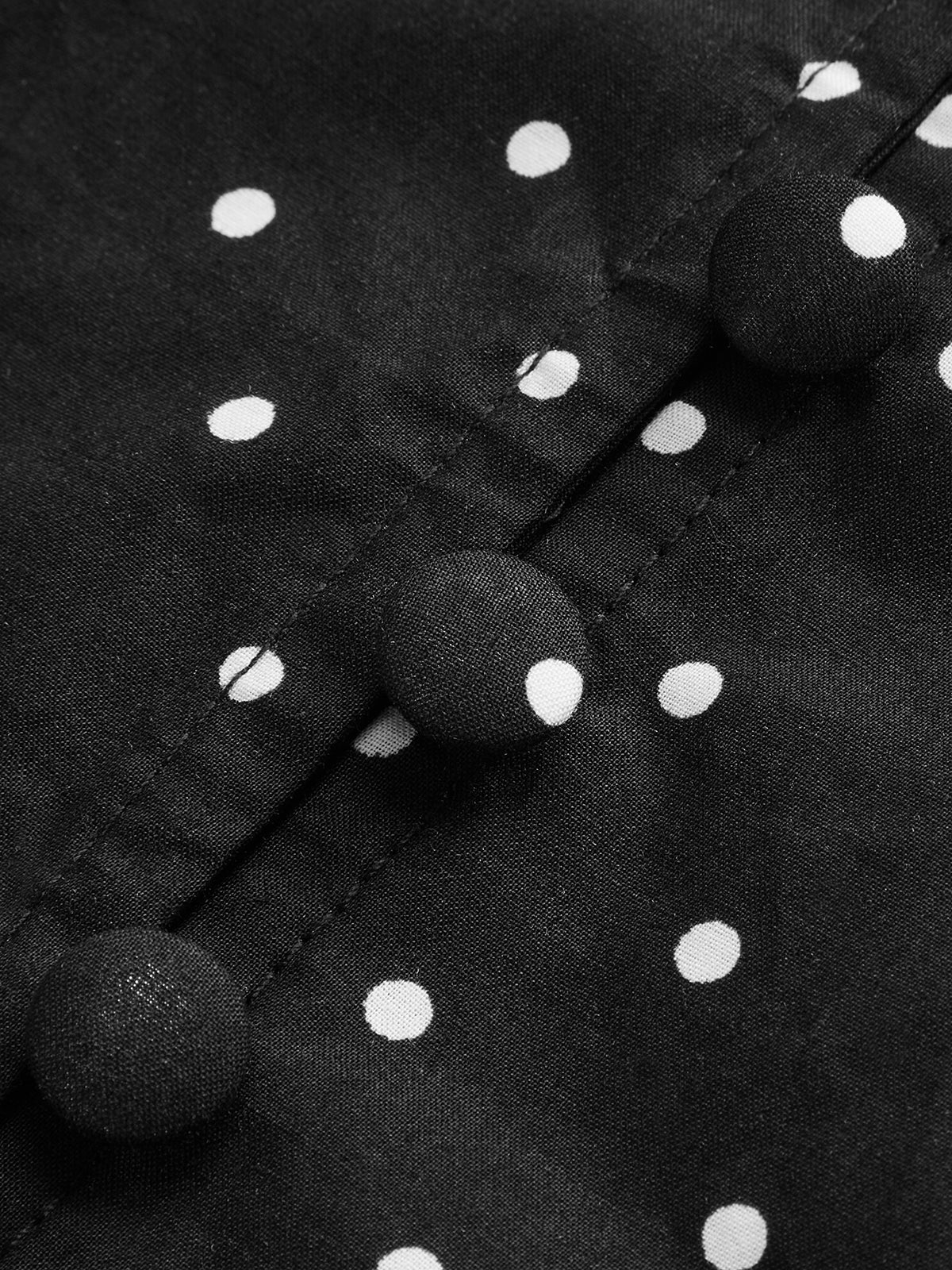 Polka Dot Düğümlü Sırt Askılı Kısa Elbise