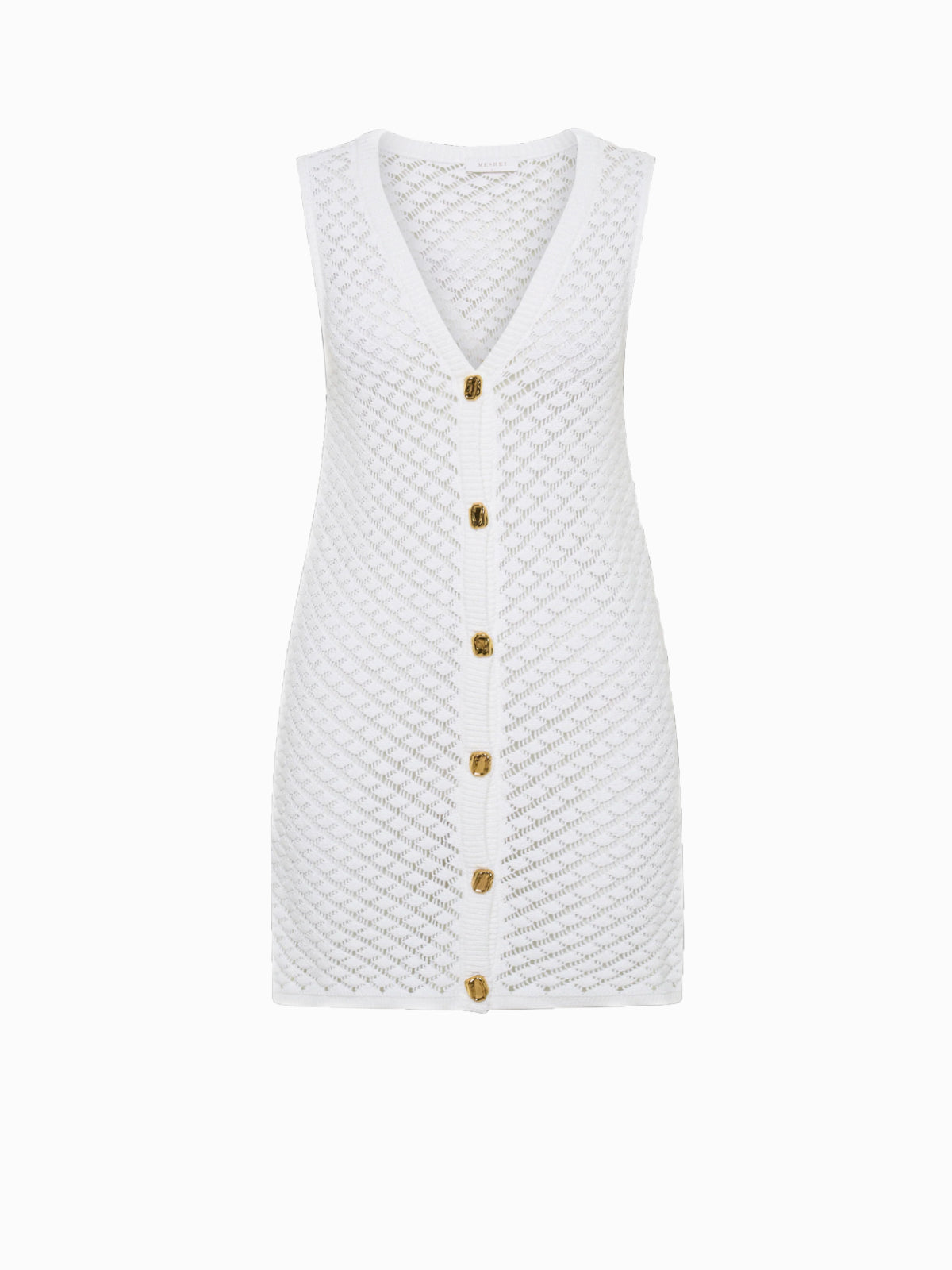 Kesik Düğmeli V Yaka Kazak Elbise