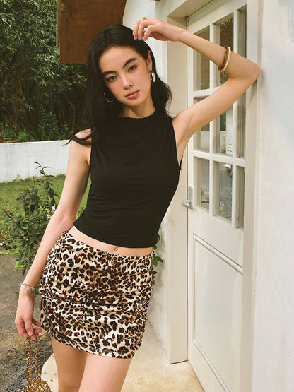 Sırtı Açık Altın Düğmeli Tank Top