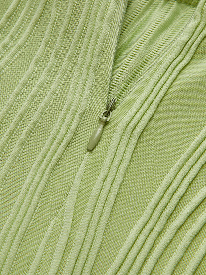 Halter Doku Sırtı Açık Kısa Elbise